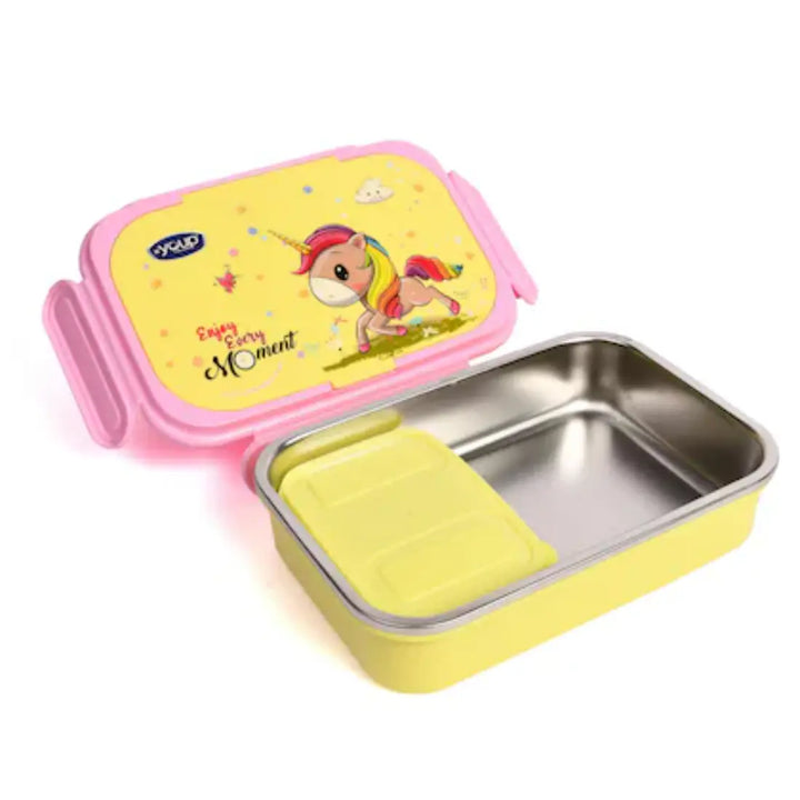 Magical Unicorn Stainless Steel Lunch Box - Xolo (850 ml) - Yellow