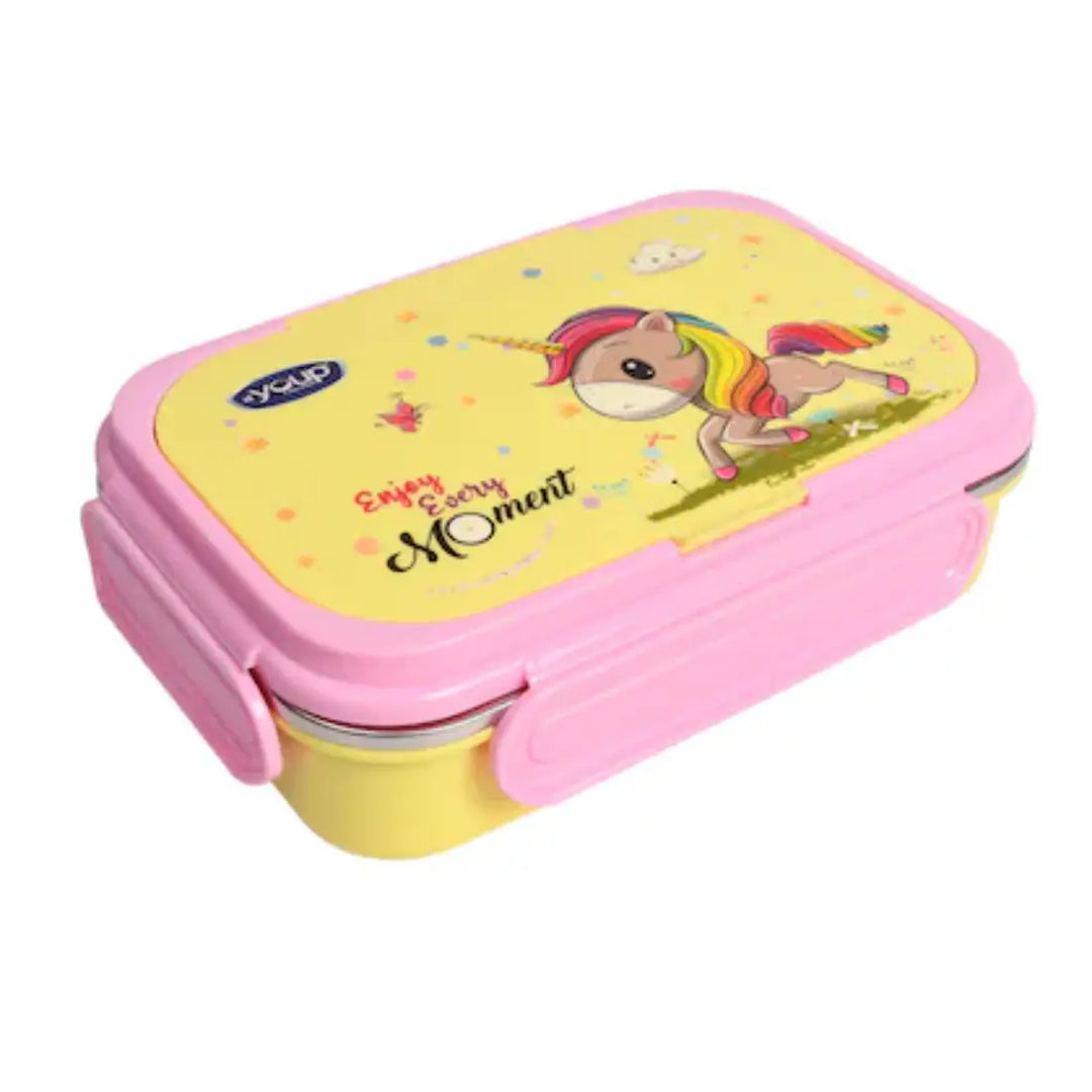 Magical Unicorn Stainless Steel Lunch Box - Xolo (850 ml) - Yellow