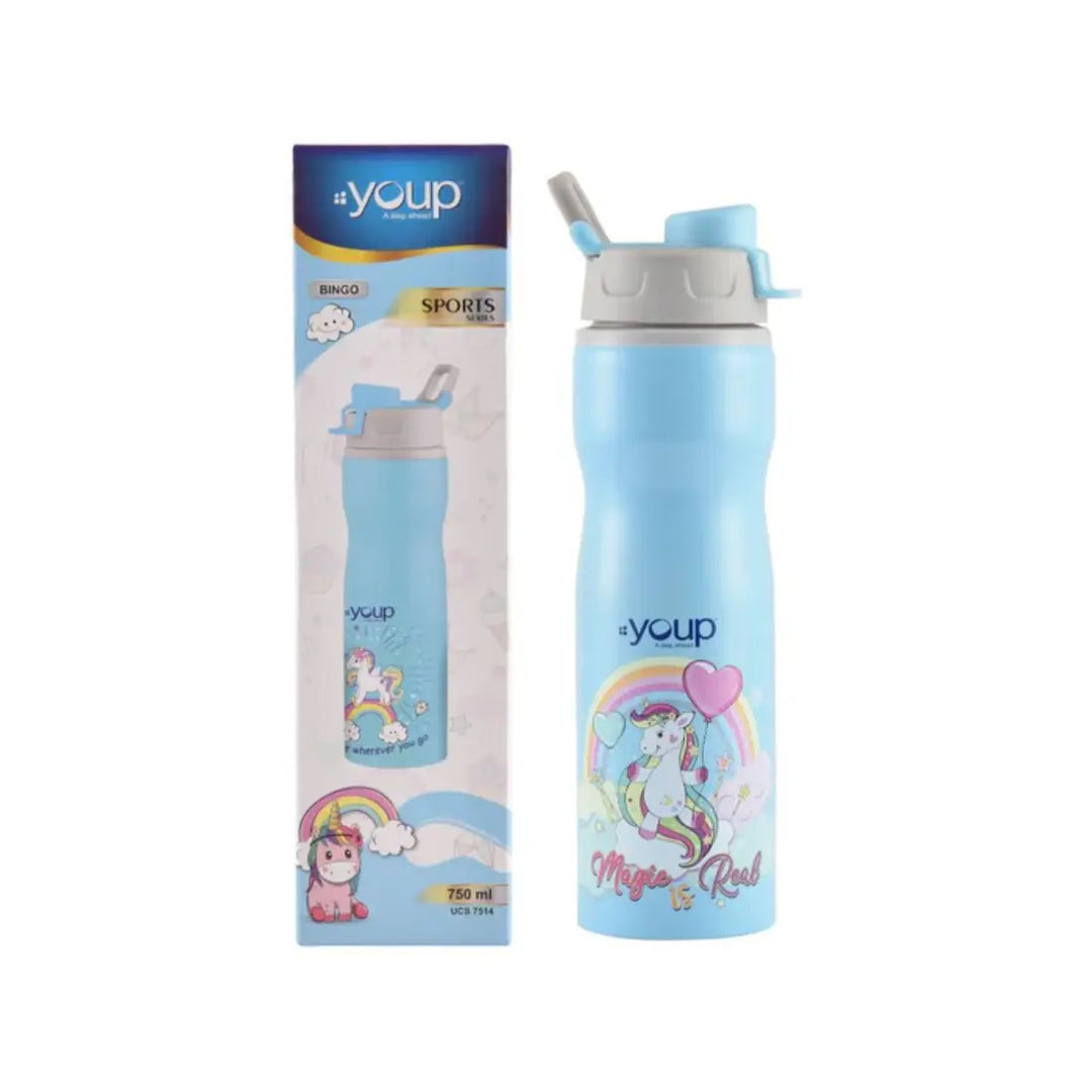 Magical Unicorn Stainless Steel Bottle - Bingo (750 ml) - Blue