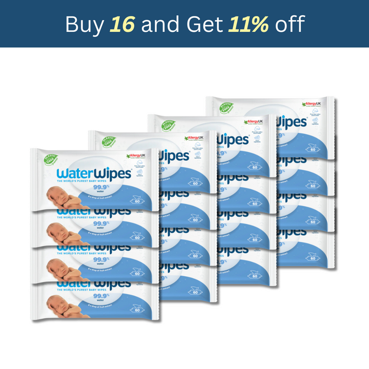 WaterWipes The World's Purest Baby Wipes 99.9% Water - Pack of 60