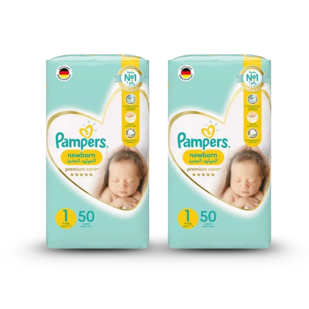 Pampers Premium Care Taped Diapers Size 1 (50 pcs) (2-5KG)