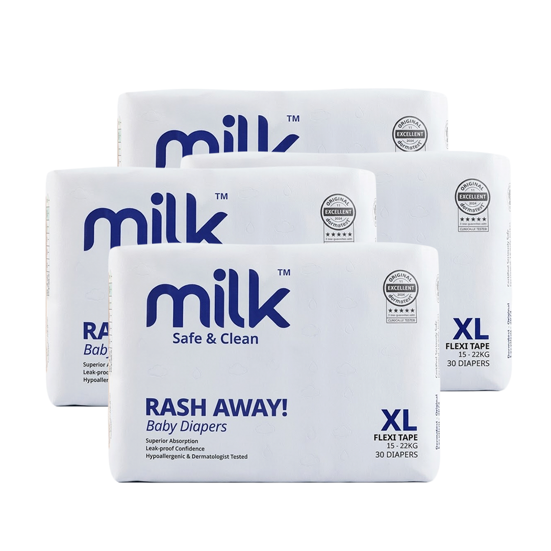 MILK Baby Diaper Flexi Tape Size 5 (XL) (30 pcs) (15-22 kg)