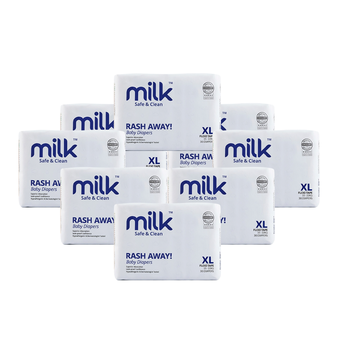 MILK Baby Diaper Flexi Tape Size 5 (XL) (30 pcs) (15-22 kg)
