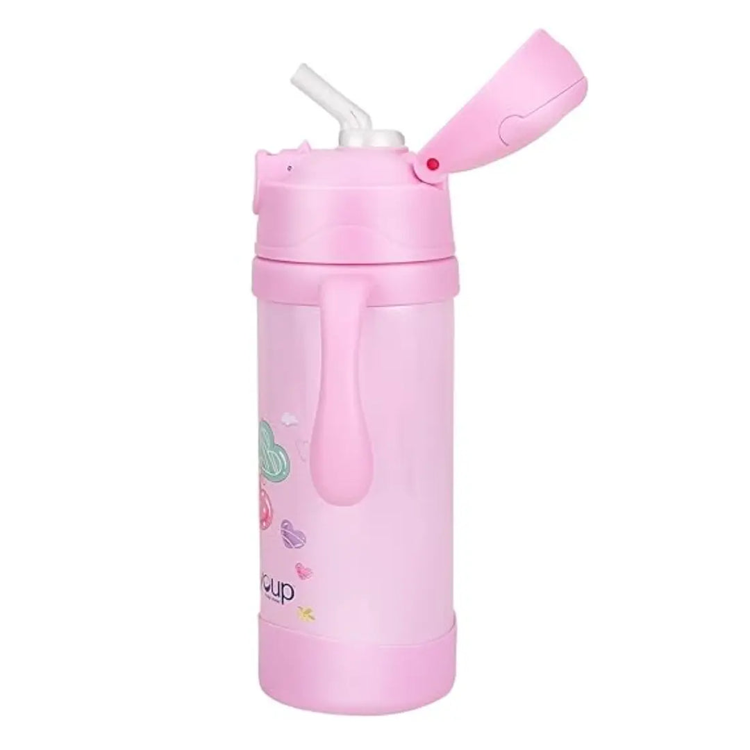 Youp 2in1 Stainless Steel Straw Sipper & Feeding Bottle - Eudora (220 ml) - Pink