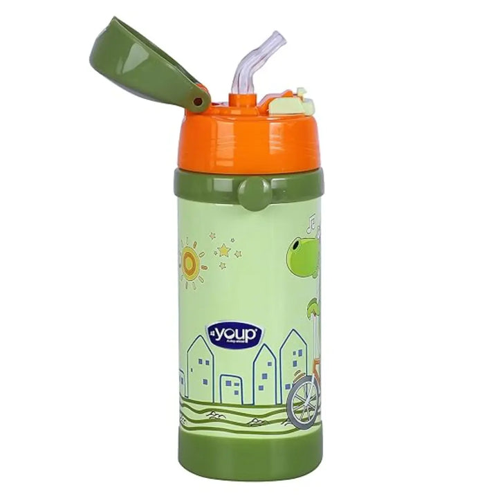 Youp 2in1 Stainless Steel Vacuum Bottle - Brave (350 ml) - Green