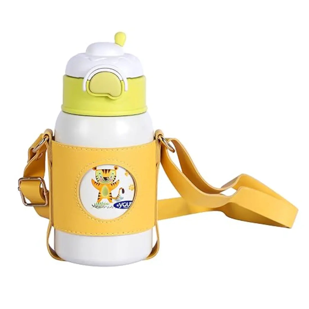 Youp 2in1 Stainless Steel Straw Sipper & Feeding Bottle - Tiago (500 ml) - Yellow