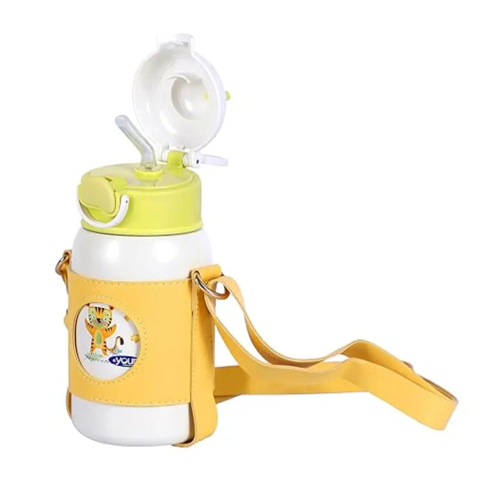 Youp 2in1 Stainless Steel Straw Sipper & Feeding Bottle - Tiago (500 ml) - Yellow