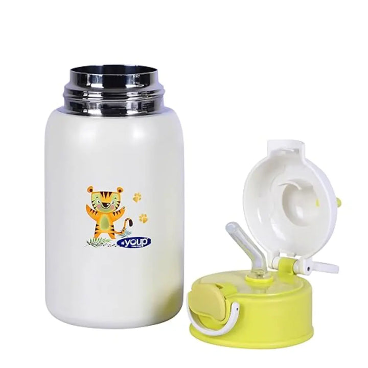 Youp 2in1 Stainless Steel Straw Sipper & Feeding Bottle - Tiago (500 ml) - Yellow