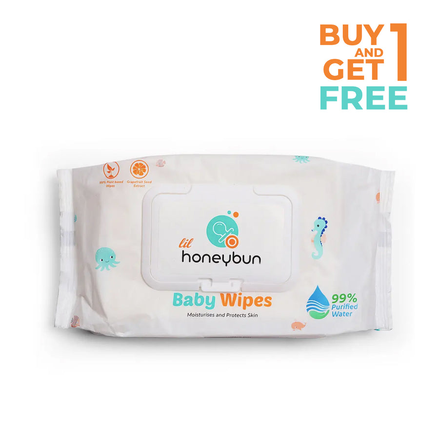 lil honeybun 99% Purified Water Baby Wipes (80 Wipes) buy one get one free