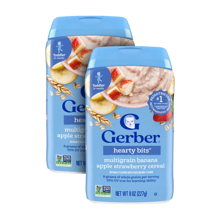 Gerber Cereal Hearty Bits Multigrain, Banana, Apple &amp; Strawberry (227g)