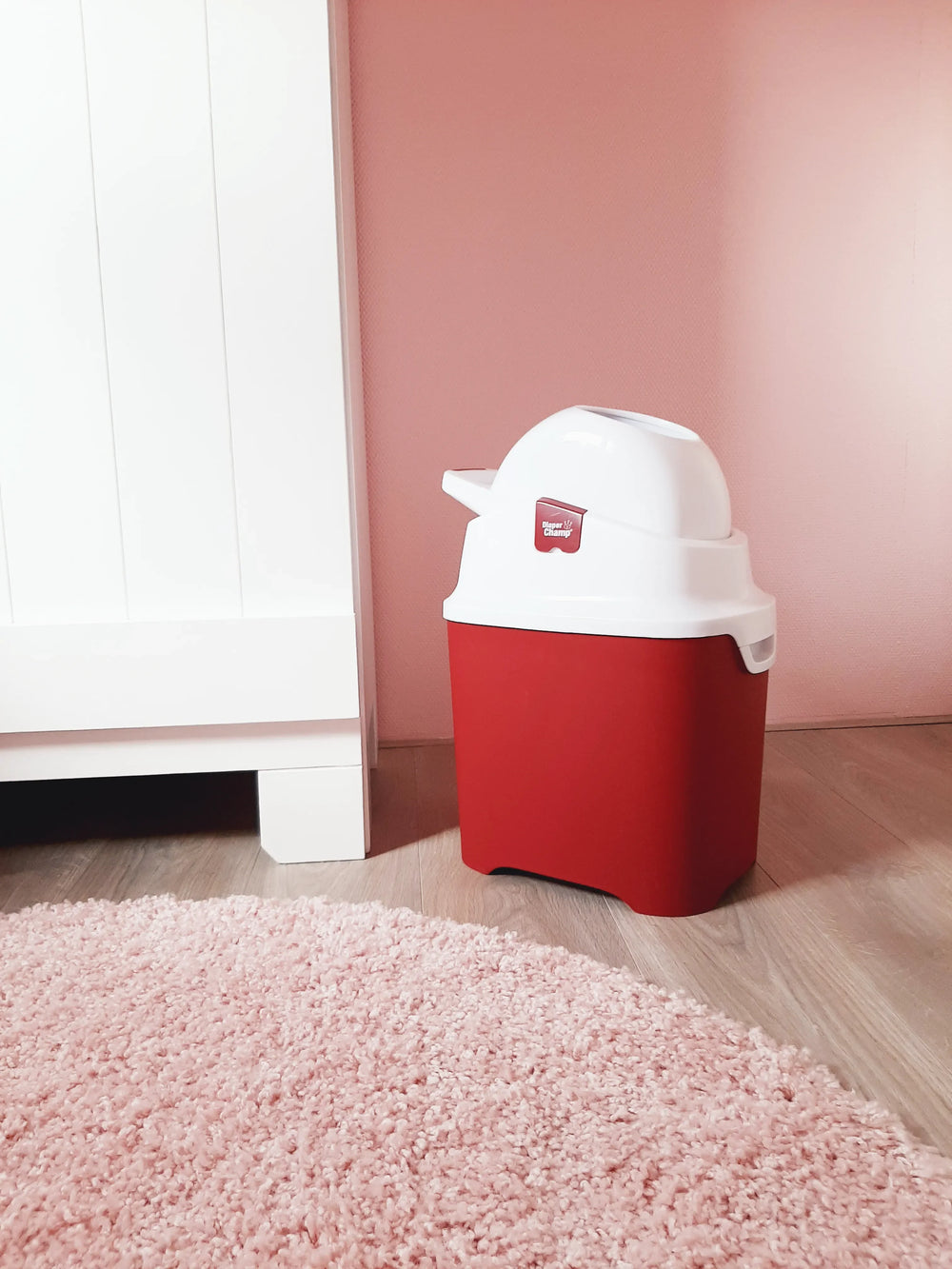 Diaper Champ ONE Standard - Odourless Diaper Pail (Cherry Red)