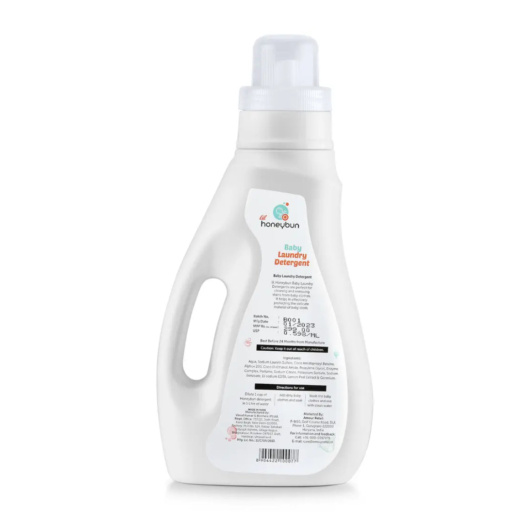 lil honeybun Anti-Bacterial Baby Laundry Detergent (500 ml)
