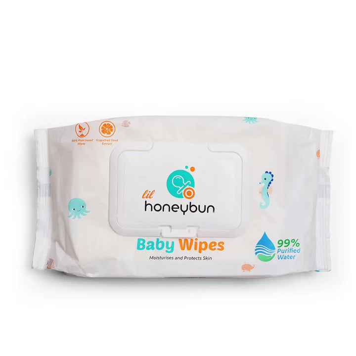 lil honeybun 99% Purified Water Baby Wipes (80 Wipes)