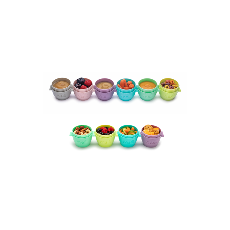 melii Snap & Go Pods - 6 x 2oz + 4 x 4oz - 10 piece set