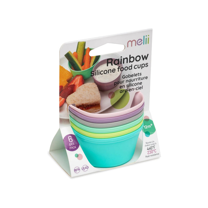melii Rainbow Silicone Food Cups - 6 pcs