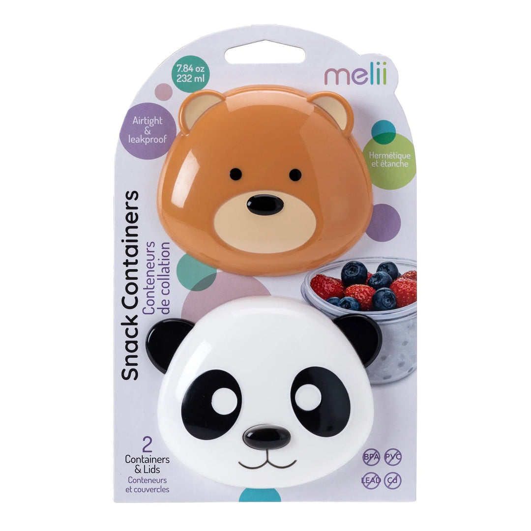 melii Snack Container - Bear & Panda - 2 pack